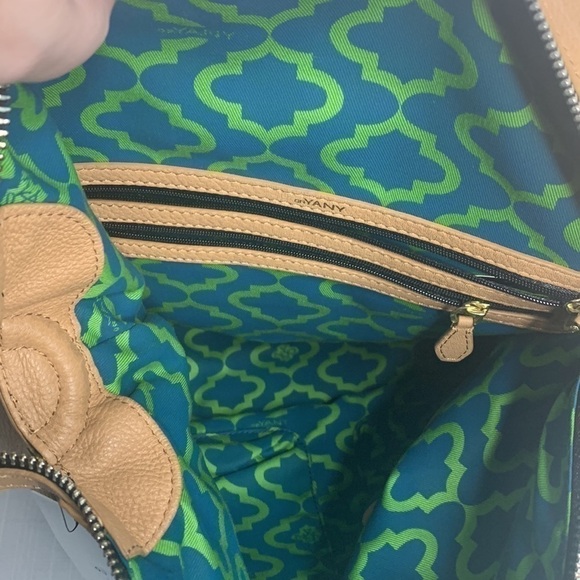 NWT orYANY Adele Colorblock Beige Brown Leather Hobo Bag - Picture 8 of 11